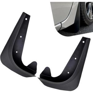 2 PCS Car Mud Flaps, Splash and Stain Resistant Tire Splash Guard, 8.27 x 12.6In Front Side Decorative Tire Splash Guards, for Most Sedans (Black# S)