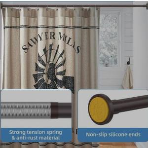 Shower Curtain Rod,1 Inch Diameter Stainless Steel Adjustable Spring Tension Rods 32 to 92"