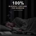 INOVADAY 100% Blackout Curtains 84 Inches Long 2 Panels Set, Back Tab/Rod Pocket Linen Blackout Curtains for Bedroom, Thermal Insulated Window Drapes - Cream, W50 X L84