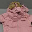 CARETOO Toddler Boys Girls Winter Down Coats Snowsuit Outerwear 2Pcs Clothes Hooded Jacket Snow Ski Bib Pants Outfits Set (1-2T, Pink)