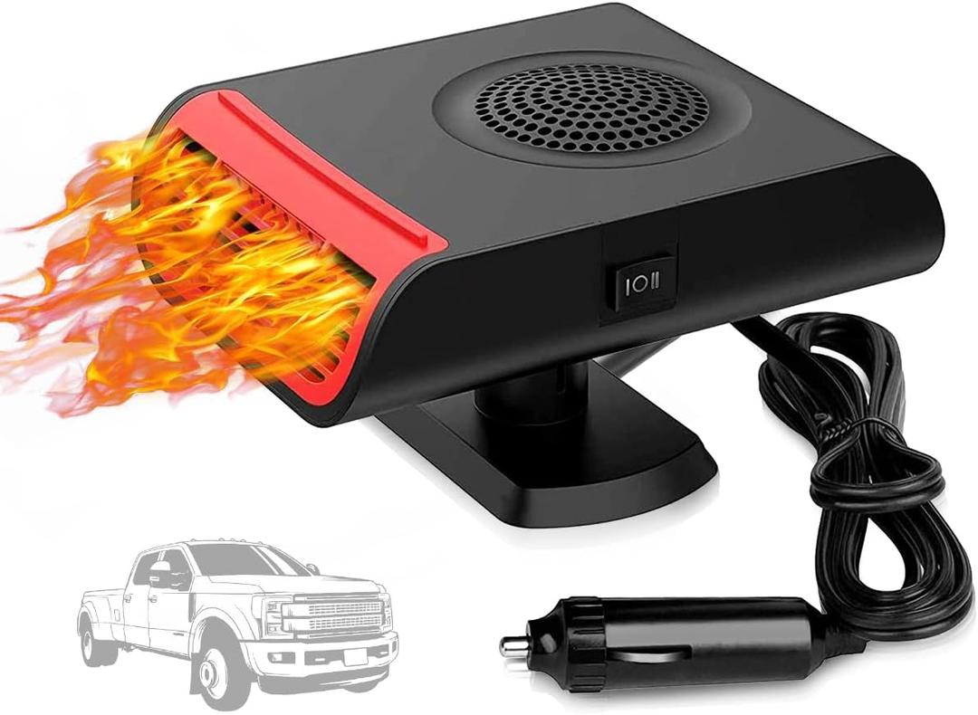 Portable Car Heater 12V 150W Auto Fan Anti-Fog That Plug into Cigarette Lighter for Car, 30s Quick Defrost, 360 Rotatable for Windshield Demisting, fit Car Truck Van SUV (Cigarette Lighter Plug)
