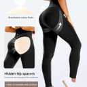 Women's Butt Lifting Leggings Hidden Scrunch Butt Lifting Leggings Seamless High Waisted Workout Yoga Pants (Black)