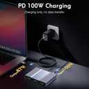 USB C to 3 HDMI Adapter with PD 100W, 4K@60Hz HDMI Splitter Extended Display 1 in 3 Out for Multi-Monitors, Compatible with Laptop,PC,USB-C Graphics Card - MACOS Not Support MST