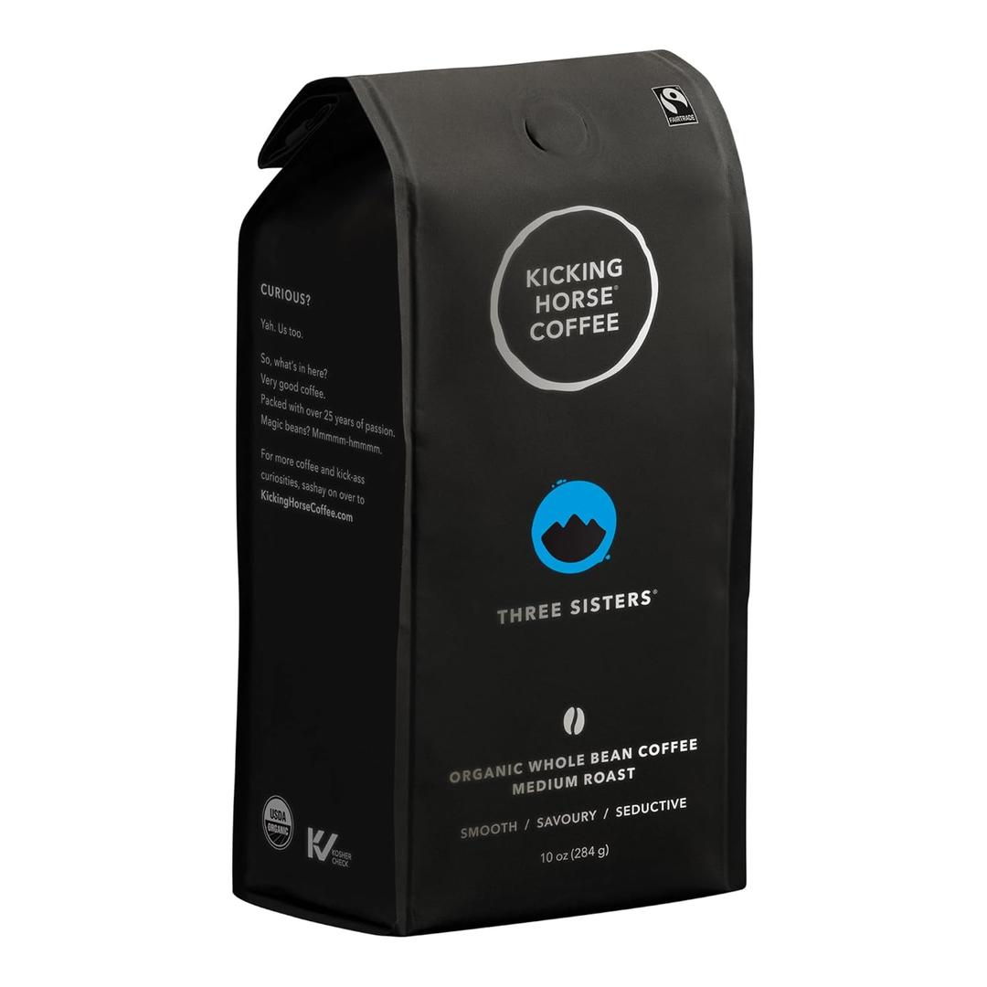 Kicking Horse Coffee, Three Sisters, Medium Roast, Whole Bean, 10 oz