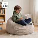Big Joe Classic Bean Bag Chair for Kids, Lightweight Natural Taupe | 2.5 feet, Polystyrene Bean Filled, Refillable, Nylon Polyester, Safe for Kids Ages 3+, Supports Up to 250 lbs