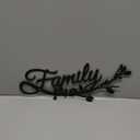 Family Wall Decor Metal Family Wall Sign Cursive Word Black Iron Home Decor Art Rustic Hanging Word Sign Country Home Decoration for Dining Room Kitchen Door Decoration  (13 Inch)