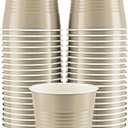 Disposable Plastic Cups, Ivory Colored Plastic Cups, 18-Ounce Plastic Party Cups, Strong and Sturdy Disposable Cups for Party, Wedding, Christmas, Halloween Party Cup, 50 Pack
