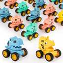 Mctuoba 18 Pcs Dinosaur Toy Pull Back Cars Party Favors for Kids Toddlers, Pinata Goodie Bag Stuffers for Birthday Party, Classroom Prizes Easter Egg Fillers Mini Vehicles Toys Bulk for Boys Girls