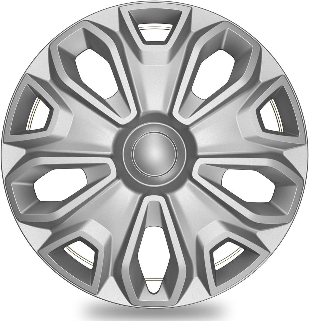 TangMiGe 4-Pack Hubcaps Wheel Covers Compatible with Ford Transit 150/250 / 350, 2015 2016 2017 2018 2019 2020 2021 2022 2023 2024, 16 inch, 5 Y Spok, Standard Leg, Silver Color