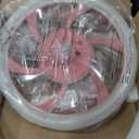 Vookea 2 in 1 Wifi RGB-LED 20 Ceiling Fans with Lights and Remote, 3000-6500K Dimmable Flush Mount Smart Low Profile Ceiling Fan with Lights, Bluetooth Bladeless Fans with APP, for Bedroom, Pink