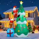 7.05FT Inflatable Christmas Tree with Dog and Santa Claus,Christmas Blow up Yard Decorations with LED Lights,Giant Xmas Inflatables Outdoor Decorations for Party Patio Garden Lawn