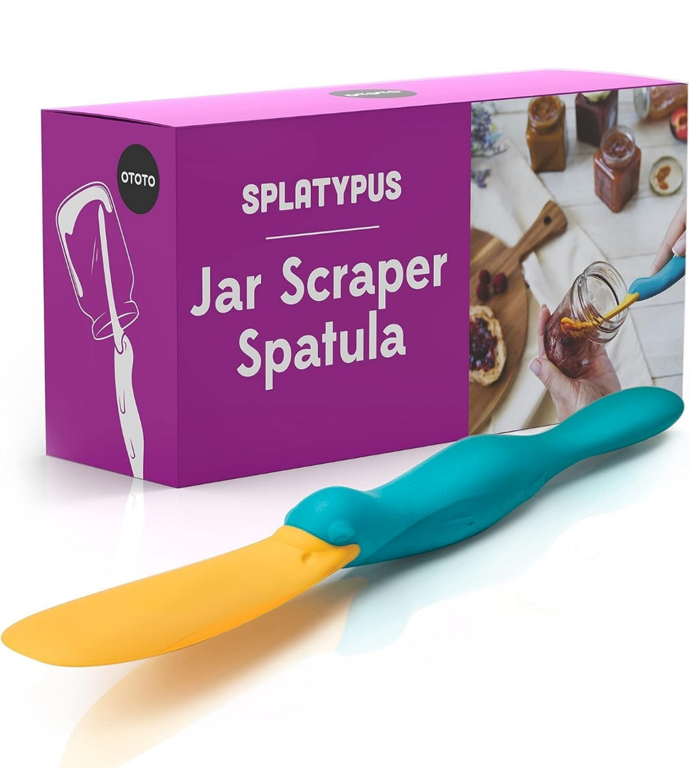 OTOTO Splatypus Jar Spatula for Scooping and Scraping - Unique Fun Cooking Kitchen Gadgets for Foodies - BPA-free & 100% Food Safe - Crepe Spreader