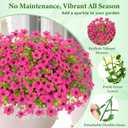Elyum Artificial Flowers for Outdoors, 18 Bundles Artificial Plants & Flowers Outdoor, UV Resistant Faux Flowers Outdoor Fake Flowers for Outside Porch Window Box Decoration(Rose Red)