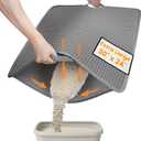 Cat Litter Mat-30"X24" Jumbo Litter Trapping Mat EVA Honeycomb,Urine & Waterproof Scatter Control Matt for Cat with Handle Design Easier to Clean, Less Waste, Soft On Paws, Gray
