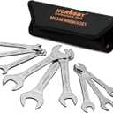 HORUSDY Thin Wrenches Set | SAE | 9-Piece | Including 1/4" - 1" | Bike Wrench Set | Thin Open End Wrench Set with Rolling Pouch