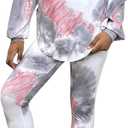 SOLY HUX Girl's 2 Piece Outfits Tie Dye Long Sleeve Hoodies Sweatshirt and Leggings Pants Matching Sets