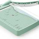 Firbon 12" Guillotine Paper Cutter, Heavy Duty 12-Sheet Capacity Trimmer for Cardstock, Photos, Scrapbooking, Office, Classroom, Studio (Morandi)