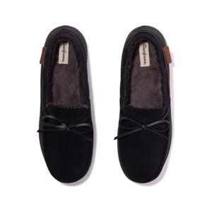 Dearfoams Pierce Moccasin Slippers Black Men's Size Large 11-12