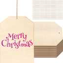 SHEUTSAN 30PCS Wooden Tags, 9.8 x 7 Inch Wood Hanging Tags with Hole and Hemp Rope, Unfinished Blank Wood Signs, Name Tags for DIY, Decor, Festival