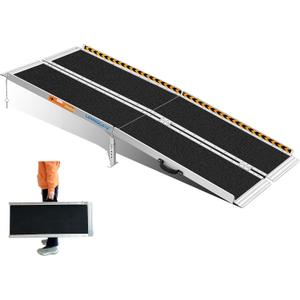 LEMNISCATE Portable Wheelchair Ramp 6FT, Non-Slip Aluminum Handicap Ramp with Handle, Folding Wheel Chair Ramps for Homes Steps, Stairs, Entry, Threshold, Doorways, Scooter, 800LBS Capacity