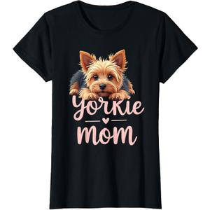 Yorkshire Terrier Mom Dog Yorkie Mama Cute Puppy T-Shirt, Medium