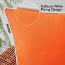 MIULEE Pack of 2 Outdoor Waterproof Pillow Covers Decorative Farmhouse Throw Pillow Covers Square Solid Color Couch Pillow Covers for Patio Tent Bed Sofa Living Room 18x18 Inch Bright Orange