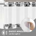 BOODII No Hook Shower Curtain with Snap in Liner Eucalyptus Shower Curtain Fabric Waterproof Liner Plants Gray Leaves Modern Shower Curtains for Bathroom Machine Washable, 72 x 75