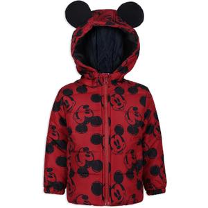 Disney Mickey Mouse Boys Jacket Puffer Coat for Toddlers and Little Kids