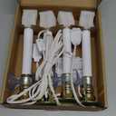 4PCS Christmas Electric Window Candle Lights with Gold Base Outlet, 5FT Window Candle Lights Cord with 0.6W C26 Clear Bulb On/Off Switch Plug-in 4 Suction Cups for Christmas Window Home Decoration