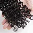 #1B Deep Wave Bundles Natural Black Bundles Human Hair 12 Inch Unprocessed Virgin Black Deep Curly Bundle Human Hair Extensions 50g/Bundle