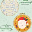 ERKOON Christmas Punch Needle Kit Adults Beginners, DIY Easy Christmas Embroidery Set for Starter Art Craft, Needling Punch Project with Patterns, Tools, Yarns, Hoop, Instruction (Santa Claus)