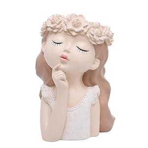 LydeLog Flower Pots Cartoon Girl Succulents Plant Pot Outdoor Indoor Garden Planters, Cactus Planter Indoor Outdoor Plant Containers, Cute Plants Flower Pot