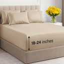 Extra Deep Cal King Sheet Set - 6 Piece Breathable & Cooling Sheets - Hotel Luxury Bed Sheets Set - Easy & Secure Fit - Soft, Wrinkle Free & Comfy Sheets Set - Cream Sheet Set with Extra Deep Pockets
