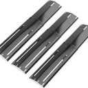 Universal replacement heavy duty adjustable heat plate shield,Burner cover,Flavorizer bar,heat Tent,Flamer tamer for gas grill models,Extends from 11.75"up to 21"L (Porcelain Steel, 3 Pack)