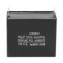 CBB61 Capacitor, 16uF 350V AC Motor Starting Capacitor, Polypropylene Film, Round Shape