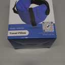 Travel Pillow for Airplanes, Airplane Pillow with 3D Eye Mask for Sleeping, 360° Support Headrest for Long Flight, Road Trip, Stop Bobblehead Travel Essential Airplane Sleep Head Strap, Blue