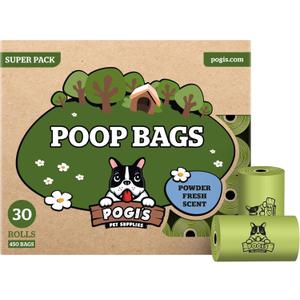 Pogis Dog Poop Bags  Leak-Proof & Extra Thick Pet Waste Bags (Fresh Scent, 30 Rolls, 450-Count)