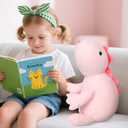 IdeaMeme 22" 3.5 lbs Weighted Dino Stuffed Toys, Cute Animals Plushie Dolls Pillow Gifts for Kids Adults (Pink)