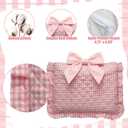 Honoson Quilted Bow Bible Sleeve Cover Case Padded Protector Washable Bible Bag Pouch Christian Gift for Women Girls Book Lover Gifts(Pink Gingham)