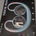 VAGAU Portable Cooling Neck Fan, Rechargeable USB Personal Neck Fans with Colorful LED lights, 360 Rotation, Wearable Neck Fan Air Conditioner for Office Travel Sport, 3 Adjustable Speeds Black