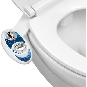LUXE Bidet NEO 120 - Single Nozzle, Self-Cleaning, Non-Electric Bidet Attachment for Toilet Seat, Adjustable Water Pressure, Rear Wash (Blue)