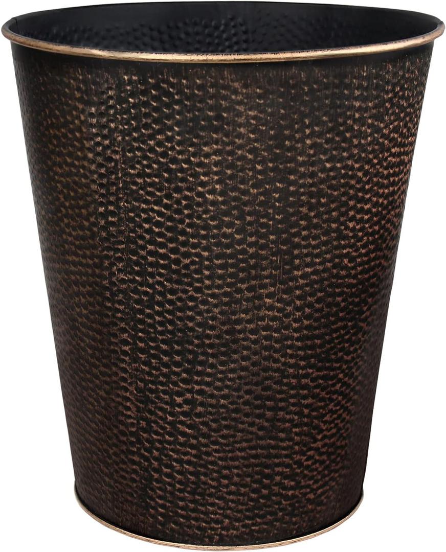 Blue Donuts Wastebasket for Bedroom, Bathroom, Trash Can 6 Liters, Bronze, Stainless Steel