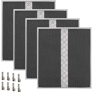 4 Pack S97020466 (HPF30) Range Hood Filter Replacement Compatible with Broan Non-Ducted Range Hood, HPF30 Charcoal Filter, 14.62" x 12.88" x 0.18"