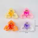 4 Pcs Flower Hair Claw Clips for Women Girls, Candy Color Acrylic Large Hair Clips for Thick Thin Hair, Strong Hold Jelly Style Hawaiian Hair Clips