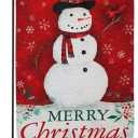 4 x Christmas Heritage Snowman Textured 12.5" x 18" Garden Flag Evergreen