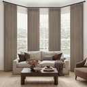 Linen Pleated Blackout Curtains 4 Panels Set 96 Inches Long for Living Room/Bedroom, Memory Trained Pinch Pleat Black Out Thermal Double Layer Office Decorative Window Curtain & Drapes 8 FT Length, 40"W x 96"L