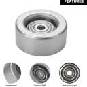 Drive Belt Idler Pulley Belt Tensioner Pulley Compatible for Mitsubishi Outlander 2.4L L4 - Gas 2012-2015 [ES, SE] - Replace Part 1341A051