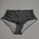 Edelqual Women's High Waisted Bikini Bottom Tummy Control Full Coverage Ruched Bathing Suit Swimsuit Tankini Swim Shorts (X-Large, Black White Stripes)