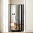 HIDOG 55'' Extra Tall Cat Gate, 30.1"-34.1" Wide Auto Close Tall Pet Gate for Doorways, Pressure Mounted High Dog Door Gate No Drilling Cat Fence Safety Baby Gate for Stairs, Doorways, Black