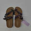 G JBEACHED BLACK FLORAL FOOTBED,MADDEN GIRL,Size 6